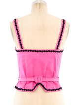 Yves Saint Laurent Pink Silk Bustier Top arcadeshops.com