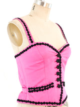 Yves Saint Laurent Pink Silk Bustier Top arcadeshops.com