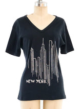 New York Cityscape Glitter Tee T-shirt arcadeshops.com