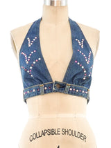 1970's Love Melody Studded Denim Bralette Top arcadeshops.com