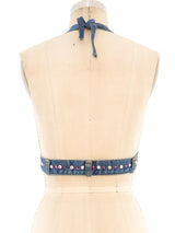 1970's Love Melody Studded Denim Bralette Top arcadeshops.com