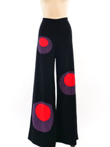 Patchwork Wide Leg Wool Pants Bottom arcadeshops.com