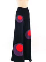 Patchwork Wide Leg Wool Pants Bottom arcadeshops.com