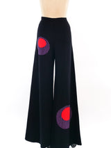 Patchwork Wide Leg Wool Pants Bottom arcadeshops.com