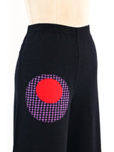 Patchwork Wide Leg Wool Pants Bottom arcadeshops.com