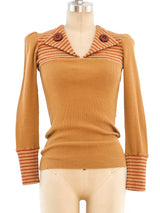 Striped Rib Knit Sweater Top arcadeshops.com