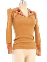 Striped Rib Knit Sweater Top arcadeshops.com