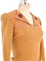 Striped Rib Knit Sweater Top arcadeshops.com