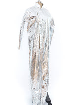 Metallic Silver Flight Suit Suit arcadeshops.com