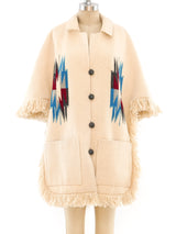 Fringed Chimayo Woven Poncho Jacket arcadeshops.com