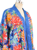 Floral Printed Silk Kimono Jacket arcadeshops.com