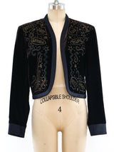 Escada Cropped Velvet Hotel Theme Jacket Jacket arcadeshops.com