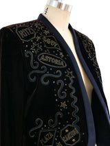 Escada Cropped Velvet Hotel Theme Jacket Jacket arcadeshops.com