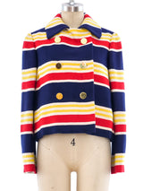 Bill Blass Striped Cropped Jacket Jacket arcadeshops.com