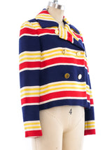 Bill Blass Striped Cropped Jacket Jacket arcadeshops.com