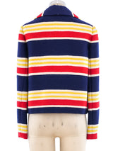 Bill Blass Striped Cropped Jacket Jacket arcadeshops.com