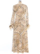 Feather Trimmed Lace Dress Dress arcadeshops.com