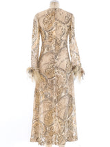 Feather Trimmed Lace Dress Dress arcadeshops.com