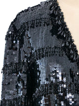 Beaded Fringe Cropped Sequin Jacket Jacket arcadeshops.com