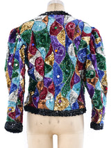 Rainbow Sequin Cropped Jacket Jacket arcadeshops.com