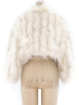 Cropped White Marabou Feather Jacket Jacket arcadeshops.com