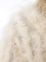 Cropped White Marabou Feather Jacket Jacket arcadeshops.com