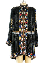 Bead and Sequin Embellished Duster Jacket arcadeshops.com