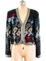 Beaded Floral Cropped Jacket Jacket arcadeshops.com