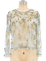 Bead Embellished Net Top Top arcadeshops.com