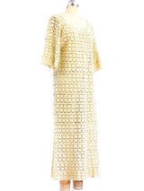 Beige Crochet Lace Maxi Dress arcadeshops.com