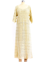 Beige Crochet Lace Maxi Dress arcadeshops.com