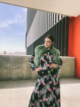 Plein Sud Green Fox Fur Vest Jacket arcadeshops.com