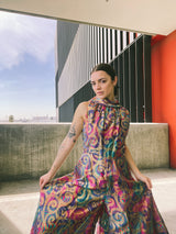 Metallic Swirl Palazzo Jumpsuit Jumpsuit arcadeshops.com