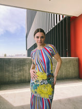 Floral Striped Jersey Maxi Dress Dress arcadeshops.com