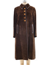 Gucci Chocolate Suede Coat Outerwear arcadeshops.com
