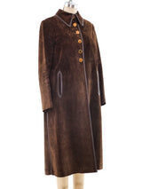 Gucci Chocolate Suede Coat Outerwear arcadeshops.com