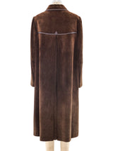 Gucci Chocolate Suede Coat Outerwear arcadeshops.com