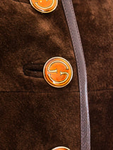 Gucci Chocolate Suede Coat Outerwear arcadeshops.com