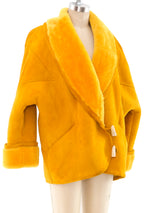 Mustard Shearling Coat Outerwear arcadeshops.com