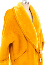 Mustard Shearling Coat Outerwear arcadeshops.com