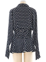 Polka Dot Peplum Jacket Dress arcadeshops.com