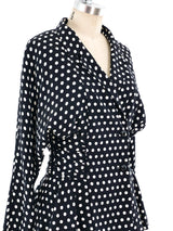 Polka Dot Peplum Jacket Dress arcadeshops.com