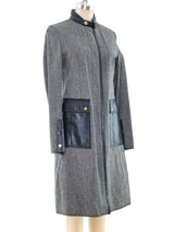 Gucci Leather Trimmed Tweed Coat Outerwear arcadeshops.com