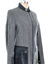Gucci Leather Trimmed Tweed Coat Outerwear arcadeshops.com