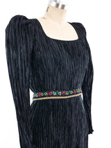 Mary McFadden Embellished Plisse Dress Dress arcadeshops.com