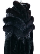 Chevron Hand Knit Fur Jacket Outerwear arcadeshops.com