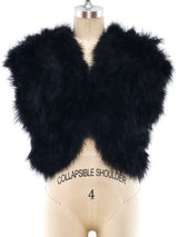 Black Marabou Feather Sleeveless Jacket Jacket arcadeshops.com