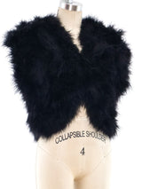Black Marabou Feather Sleeveless Jacket Jacket arcadeshops.com