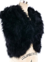 Black Marabou Feather Sleeveless Jacket Jacket arcadeshops.com