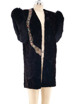 Embellished Snake Applique Fur Vest Jacket arcadeshops.com